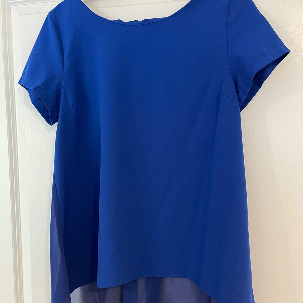 Cobalt blue split back blouse
